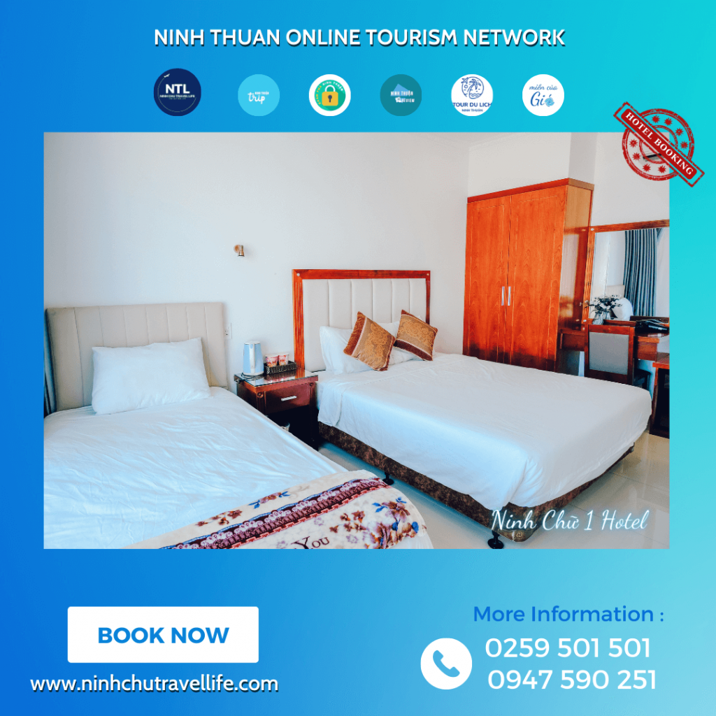 Khách sạn Ninh Chữ 1 chuẩn 2 sao có chất lượng tốt được nhiều du khách lựa chọn. Ảnh: AD